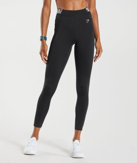 Women's Gymshark Training Brandmark Leggings Black | NZ 6CDKHZ